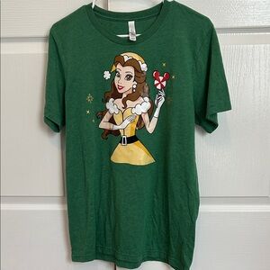 Beauty and the beast Belle Holiday green shirt adult
Medium Disney